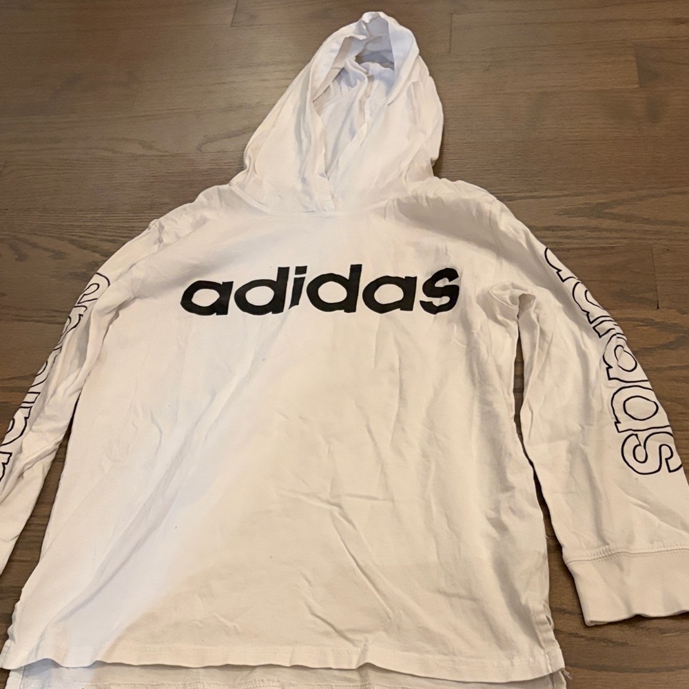 Adidas boys M long sleeve white shirt